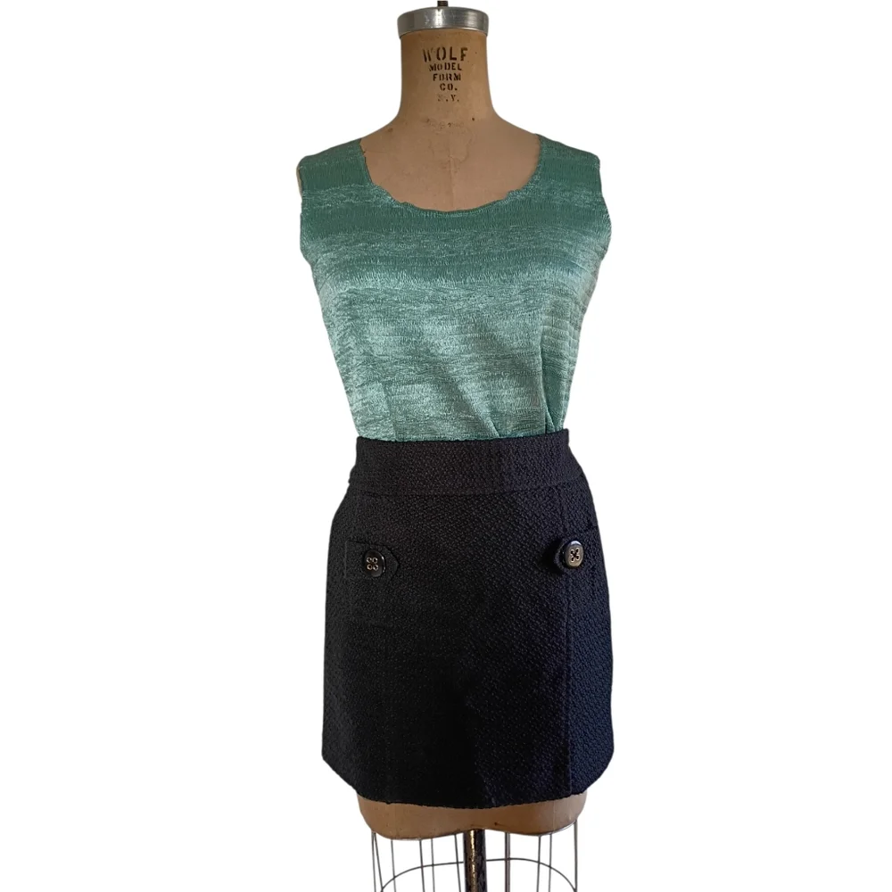 Banana Republic Textured Black Mini Skirt - Picture 3 of 9